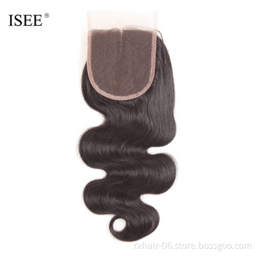 Factory Wholesale Stock 4"*4" Lace Frontal Closure Cuticle Aligned Human Hair Bundles with Lace Closure